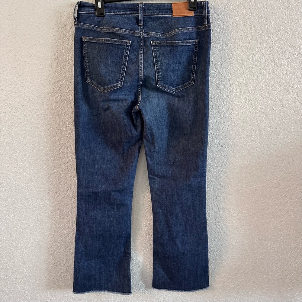 J.Crew Dark Wash Demi Boot Crop Jeans – Raw Hem, Bottom Fly, Size 29 Tall - Picture 3 of 7